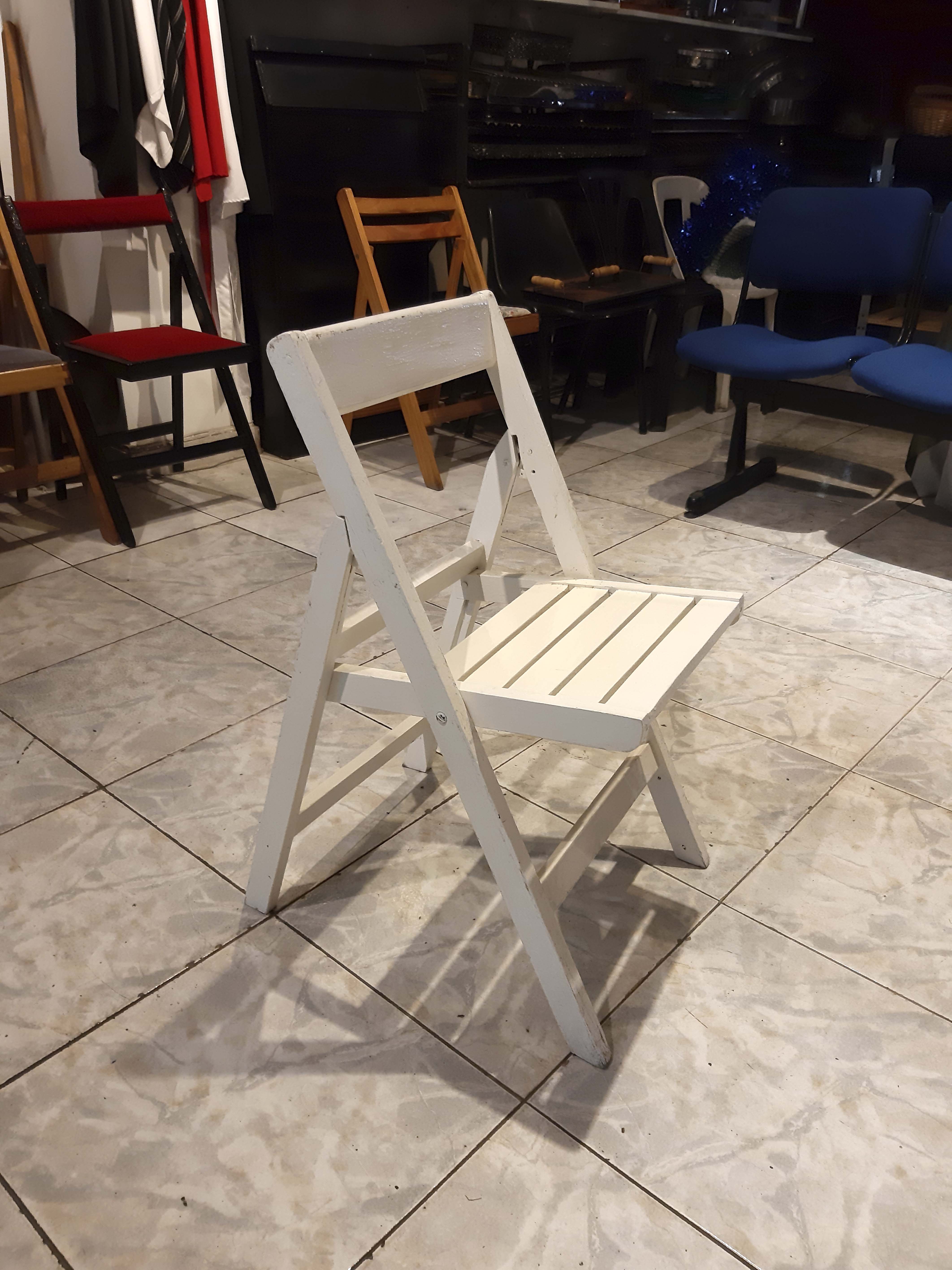 SILLA PLEGABLE MADERA BLANCA