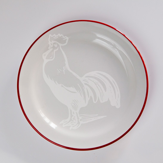 PLATOS PORCELANA OLMOS  G/ROJA