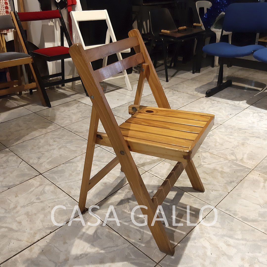 SILLA PLEGABLE MADERA BARNIZADA