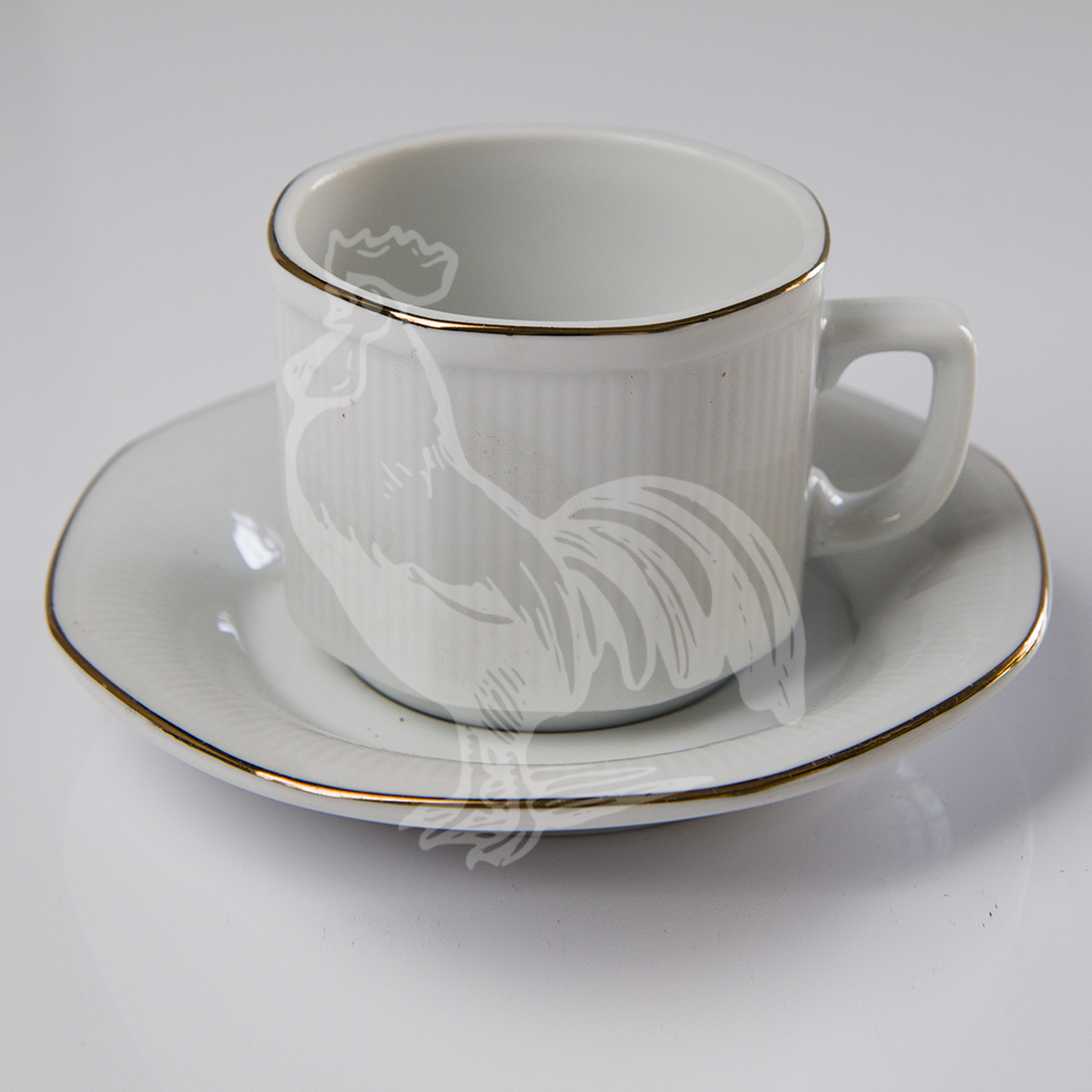 TAZA-POCILLO OCTOGONAL G/ORO